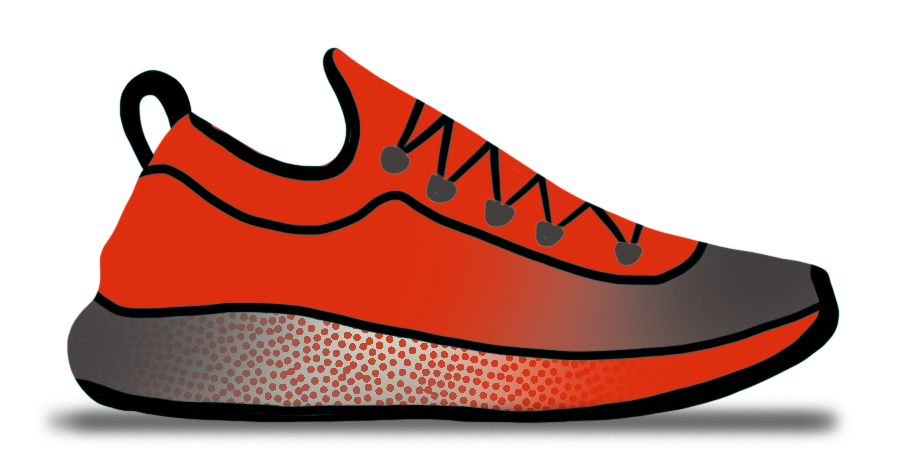 Illustrated orange shoe