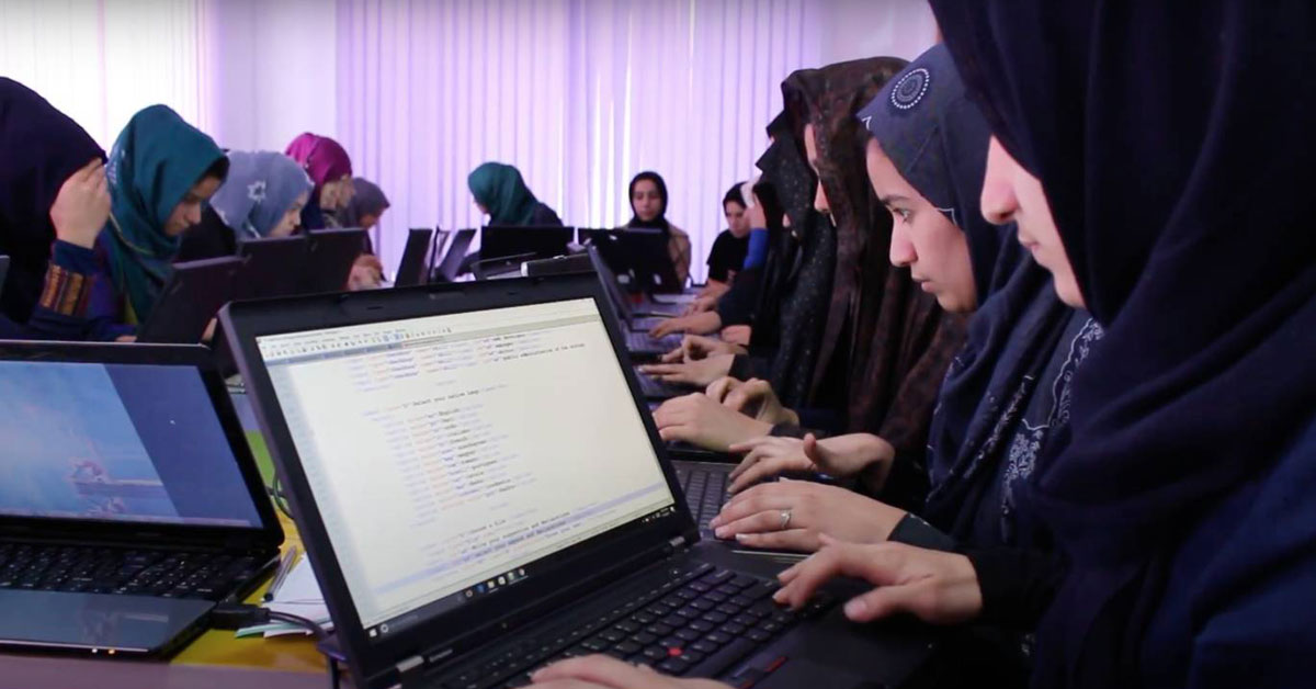 Girls learn how to code in Afghanistan