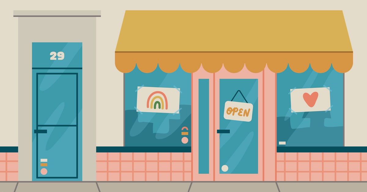 An illustration of a small business storefront