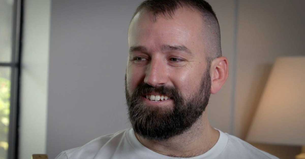 Andrew Caldwell, who took part in a stem cell research trial to find a cure for HIV, shown in a screenshot from the documentary 'Ending Disease'