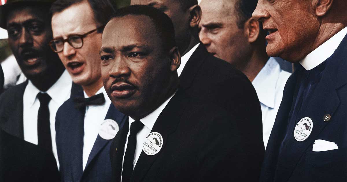 Civil Rights March on Washington, D.C. Dr. Martin Luther King, Jr. and Mathew Ahmann in a crowd.