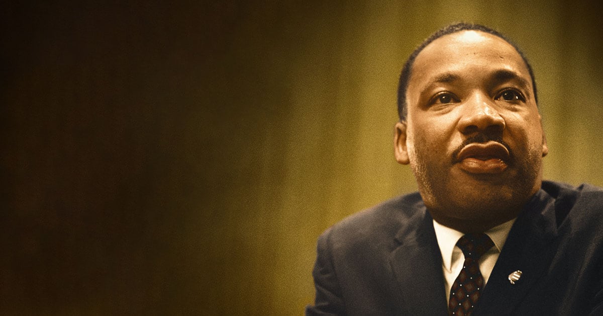 Portrait of Martin Luther King Jr in color