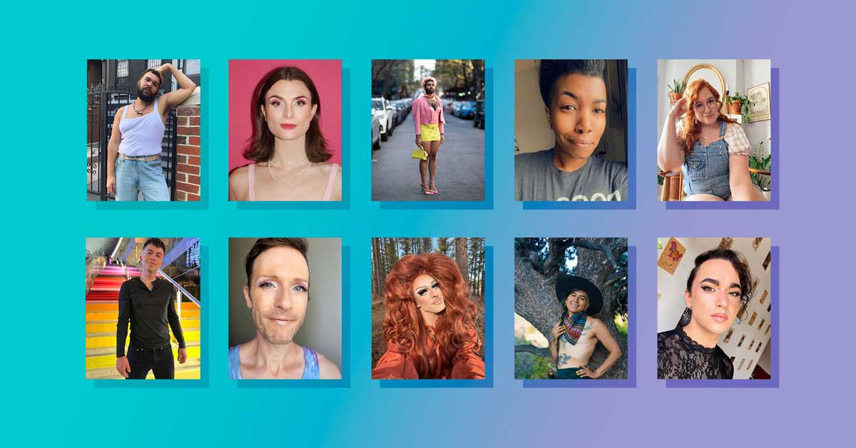 Collage of the top LGBTQ+ influencers