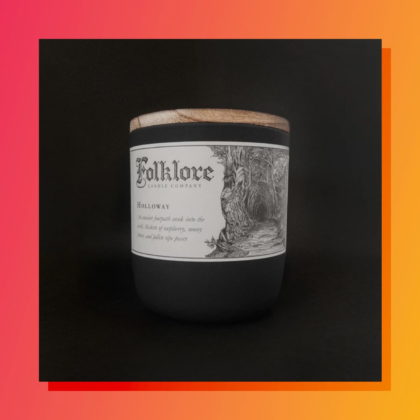Dark Folklore candle on a dark background