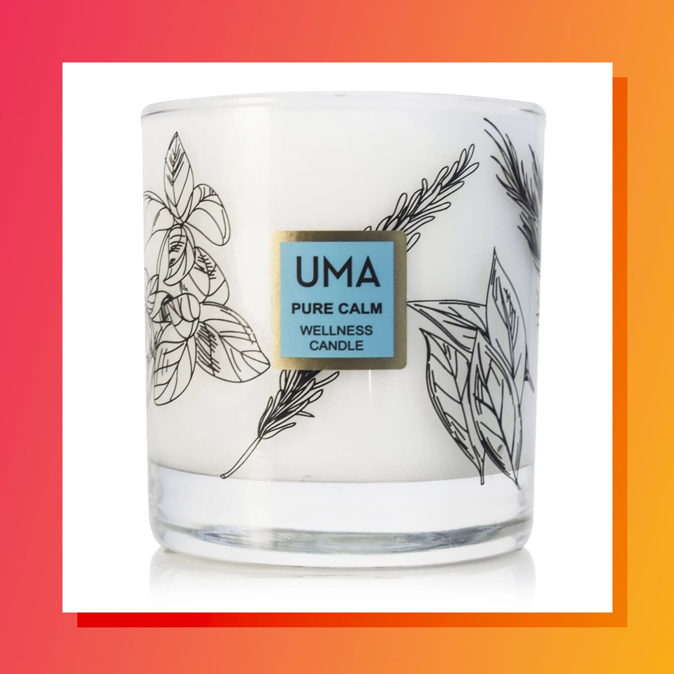 Label Un Candle that says Uma Pure Calm Wellness Candle