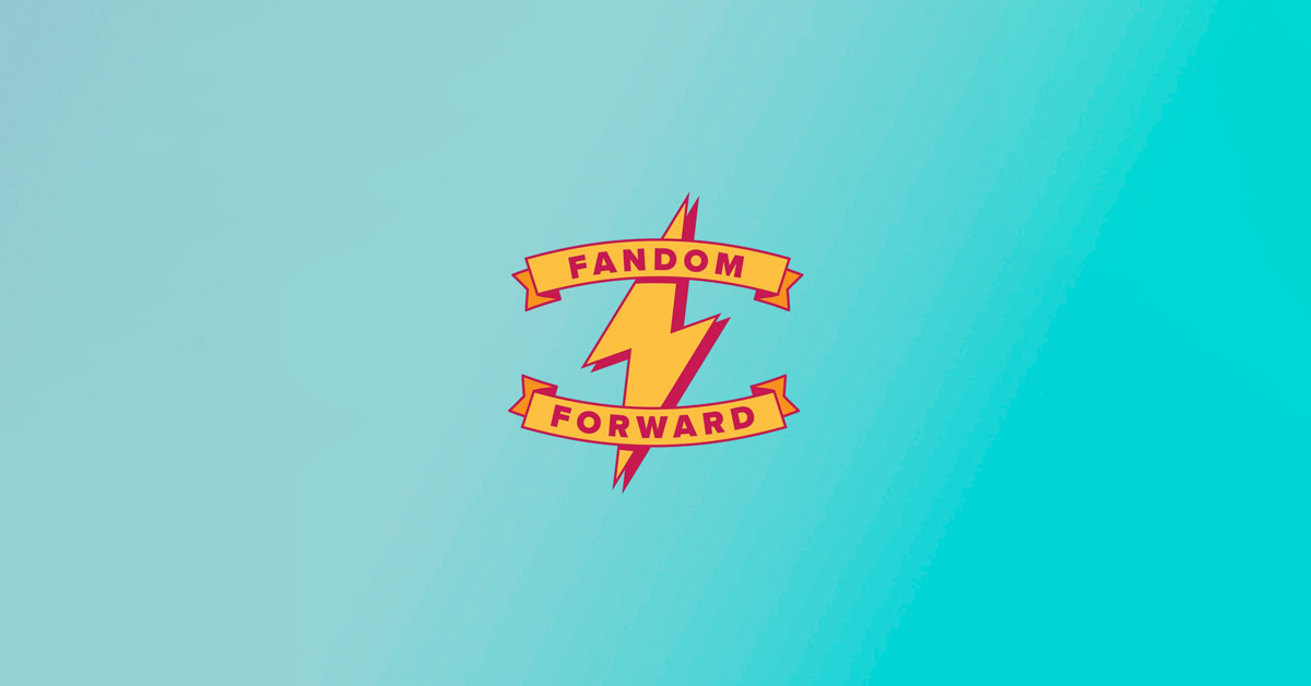 Fandom Forward Logo on a blue Good Good Good gradient