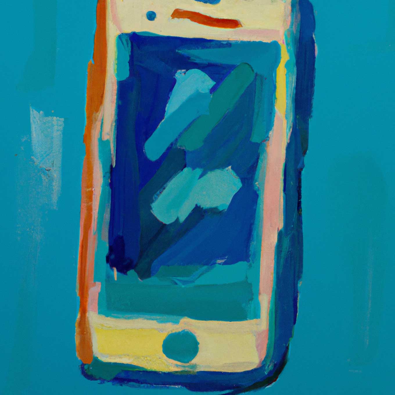Abstract oil painting of an iPhone