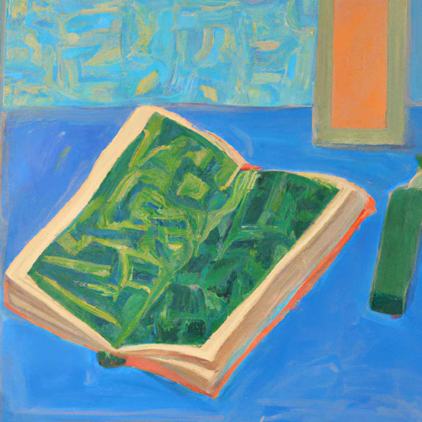 Abstract oil painting of a journal