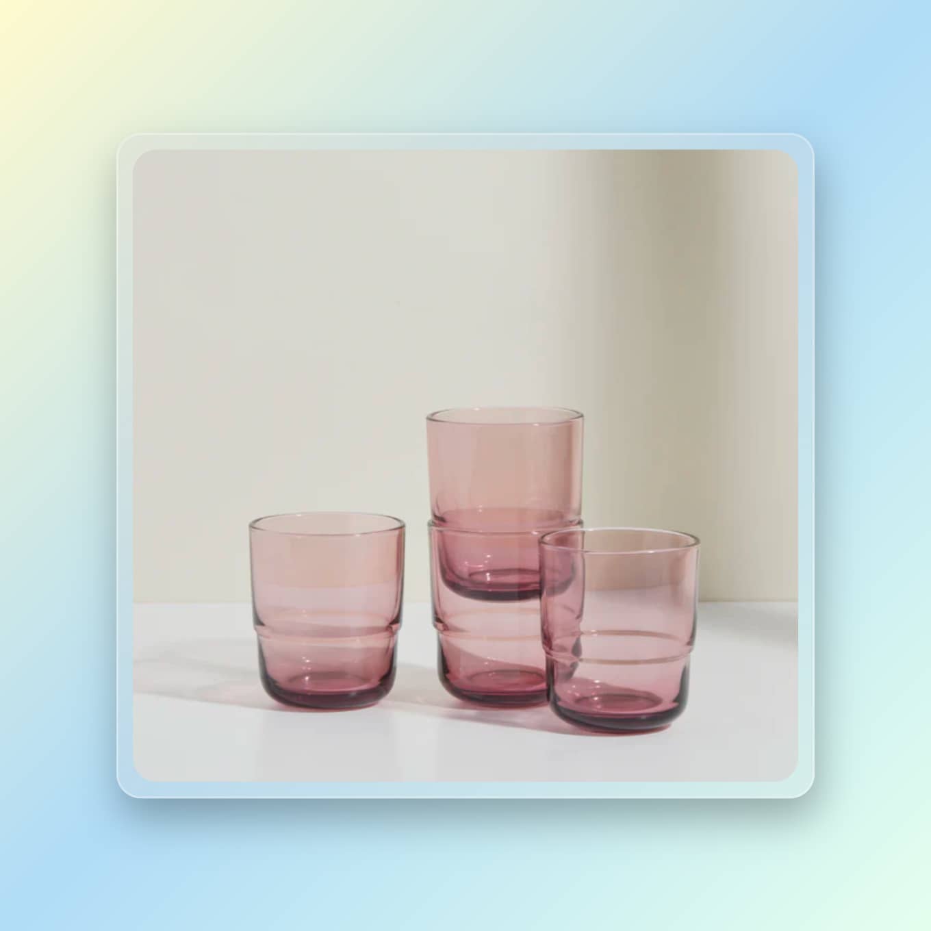 Minimalist recycled drinking glasses