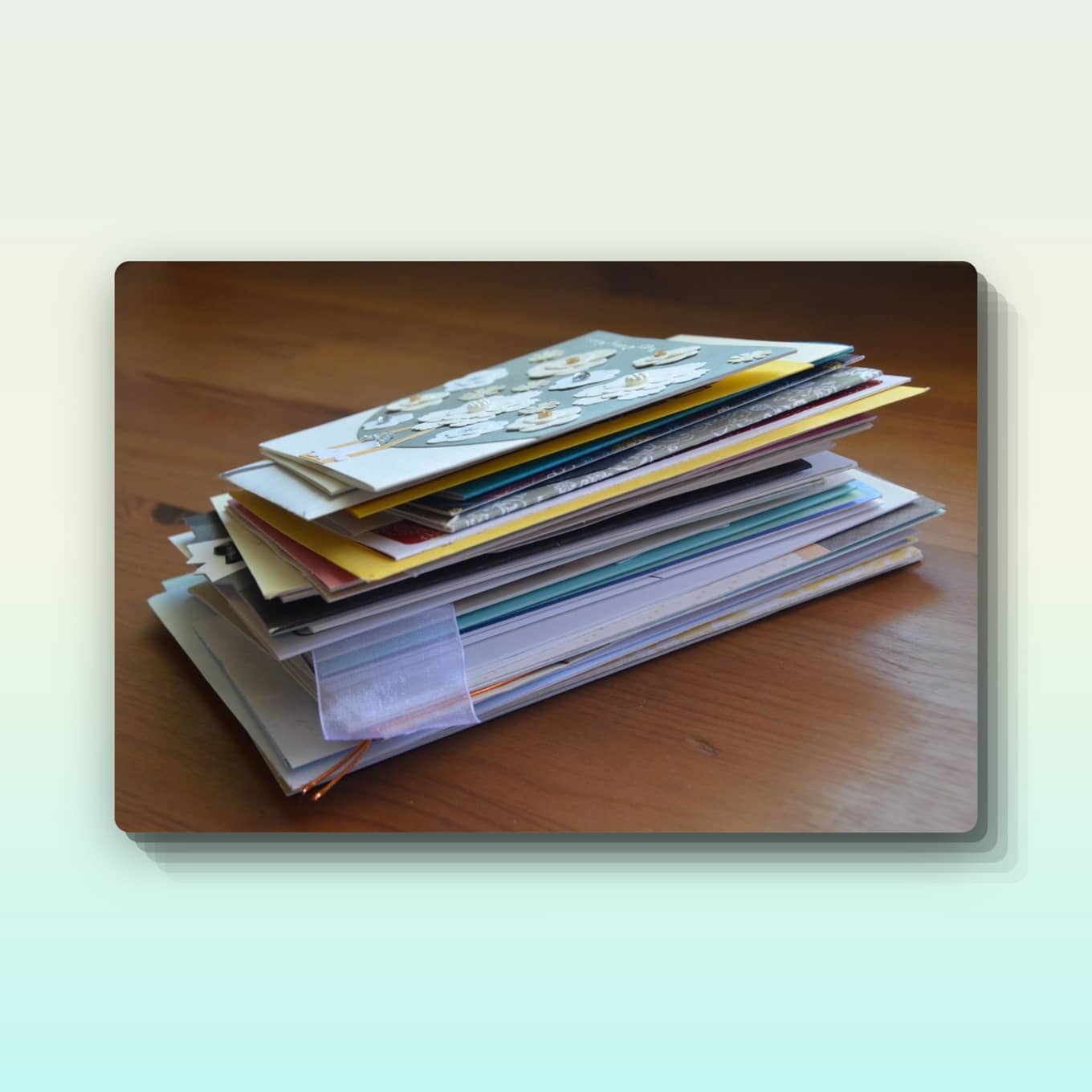Stack of greeting cards