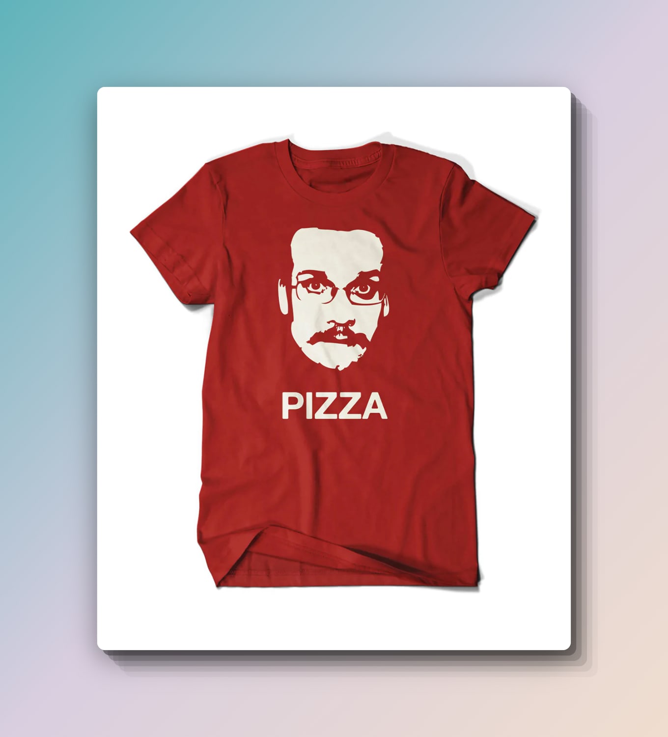 The original Pizza John t-shirt in red