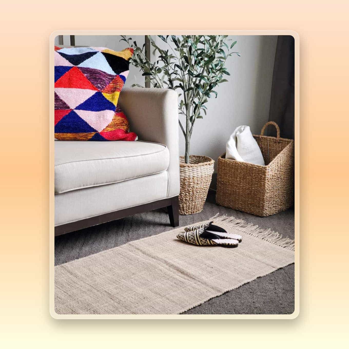 Small sustainable rug in a living room
