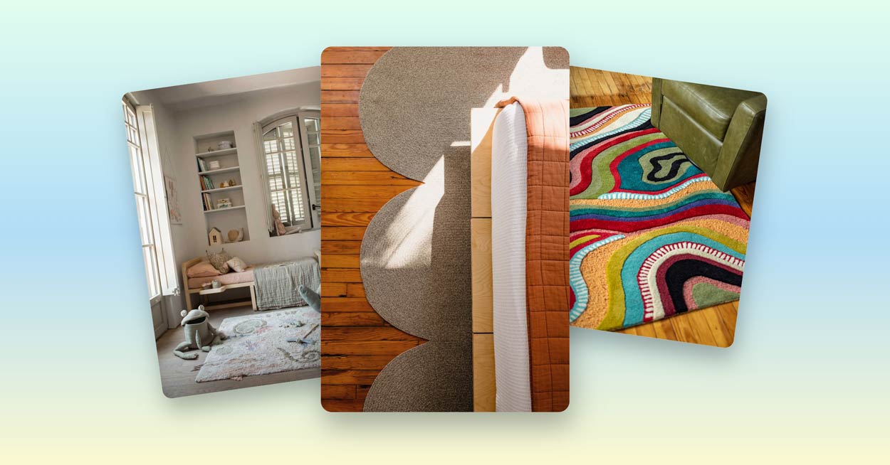 Several examples of eco-friendly rugs
