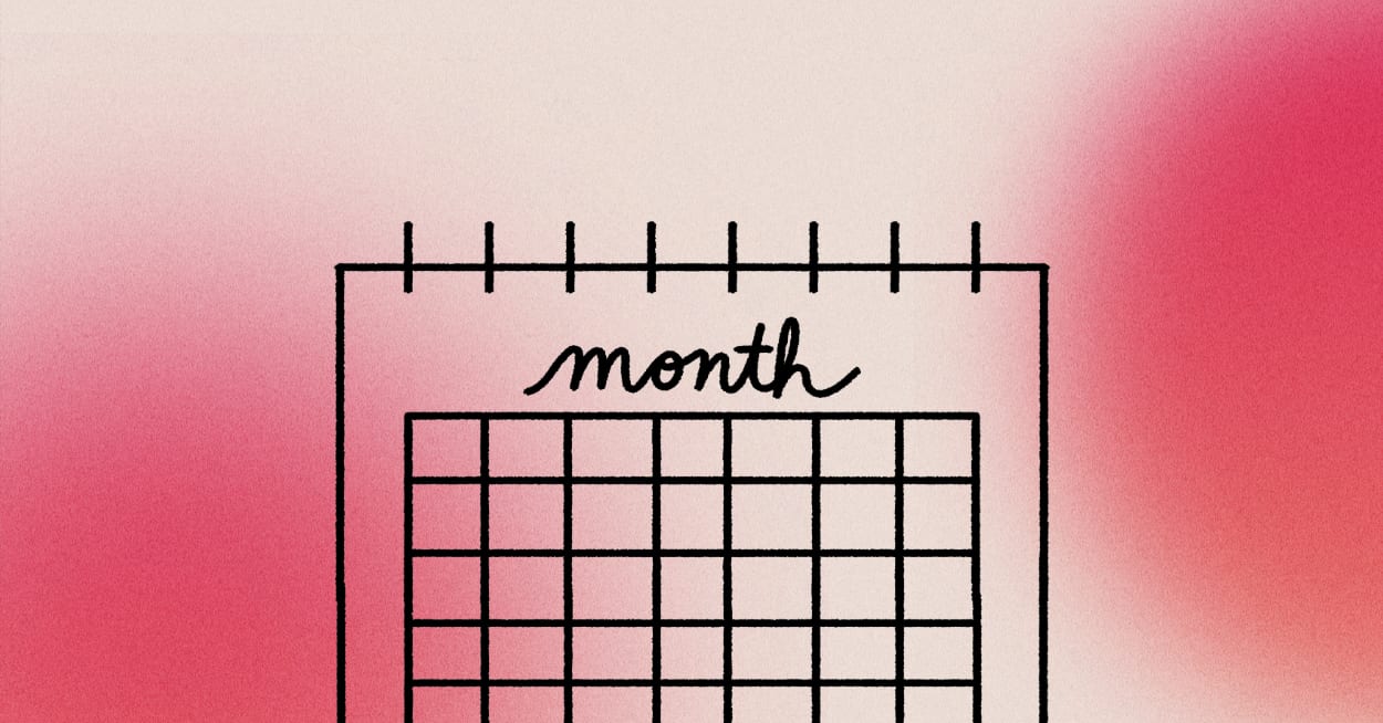 Illustration of simple red HIV/AIDS calendar