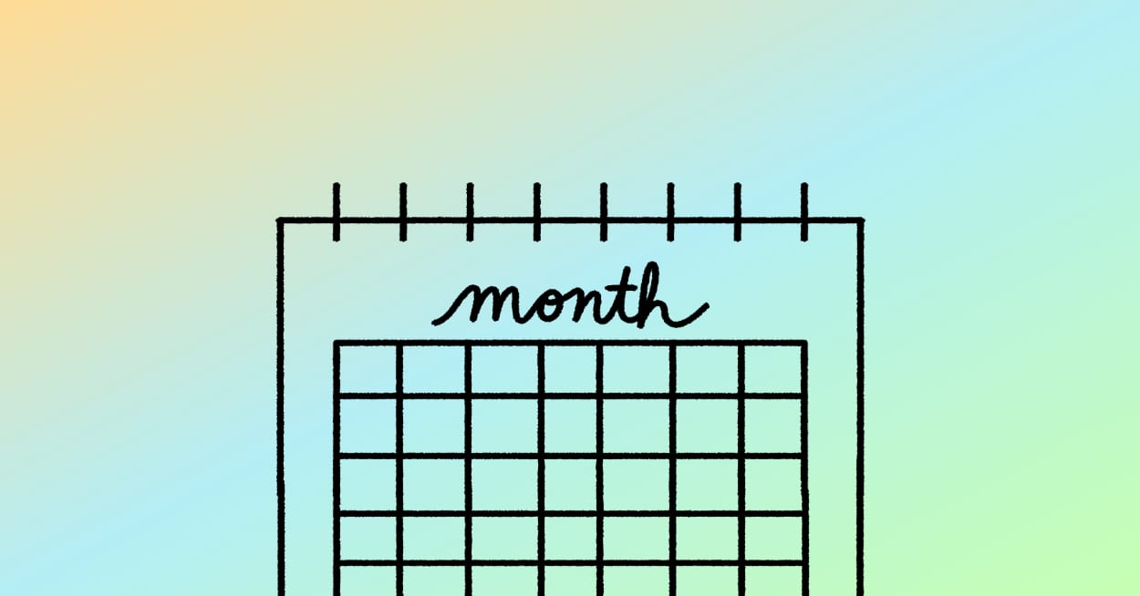 Illustration of simple blue animal holidays calendar