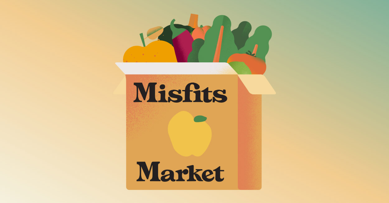 An illustrated box of Misfits Market