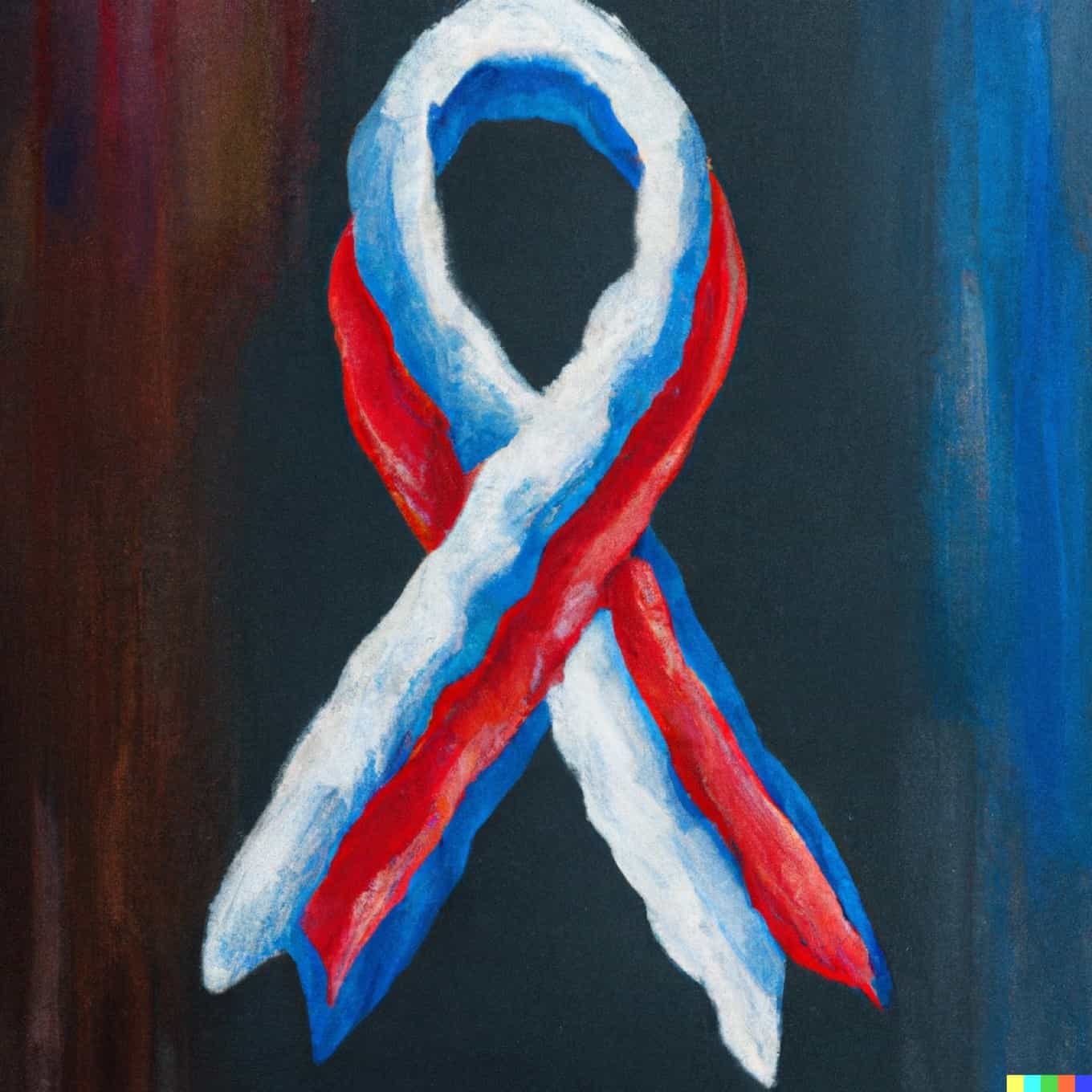 Red White and Blue Awareness Ribbon