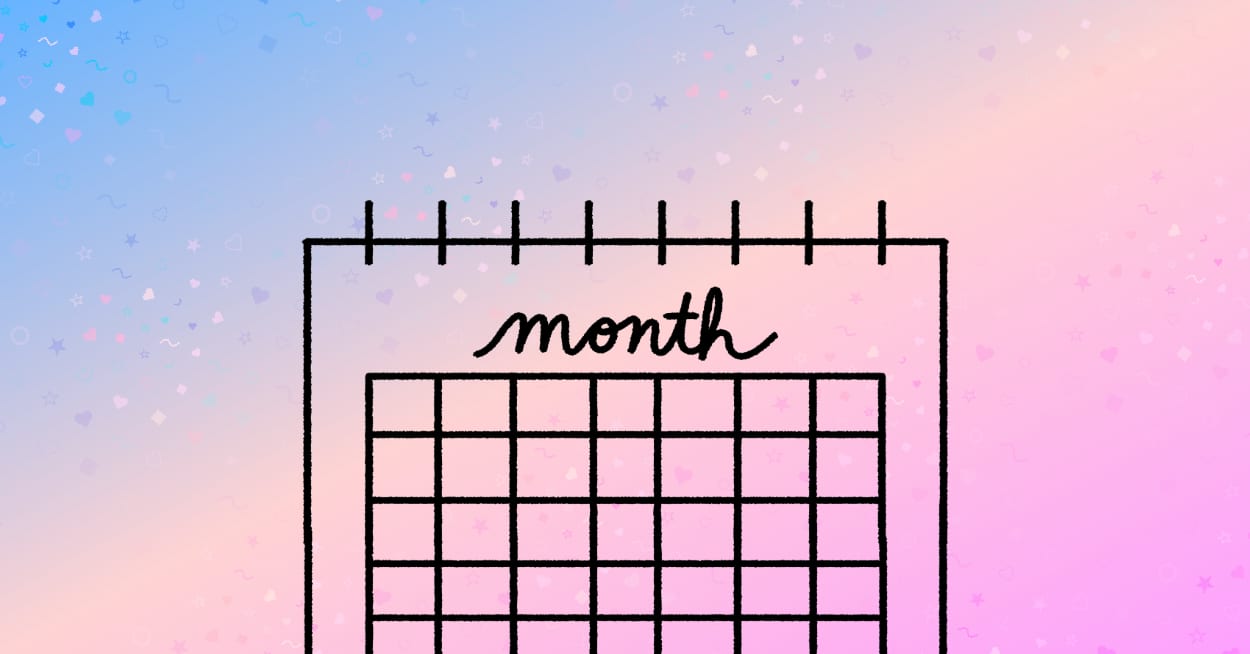 Simple calendar illustration for March's awareness months