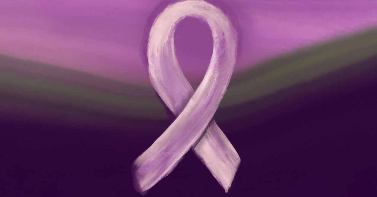 Lavender awareness ribbon for cancer