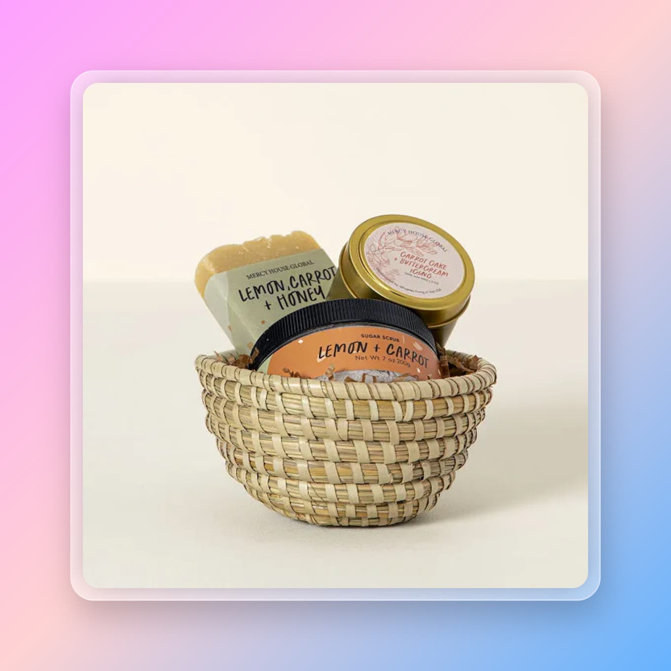 Basket filled with spa suppies