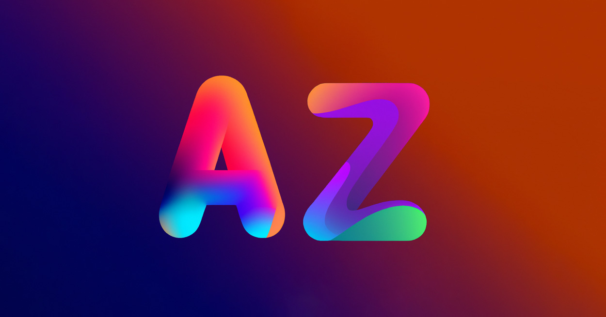 Letter A and Letter Z on a colorful background
