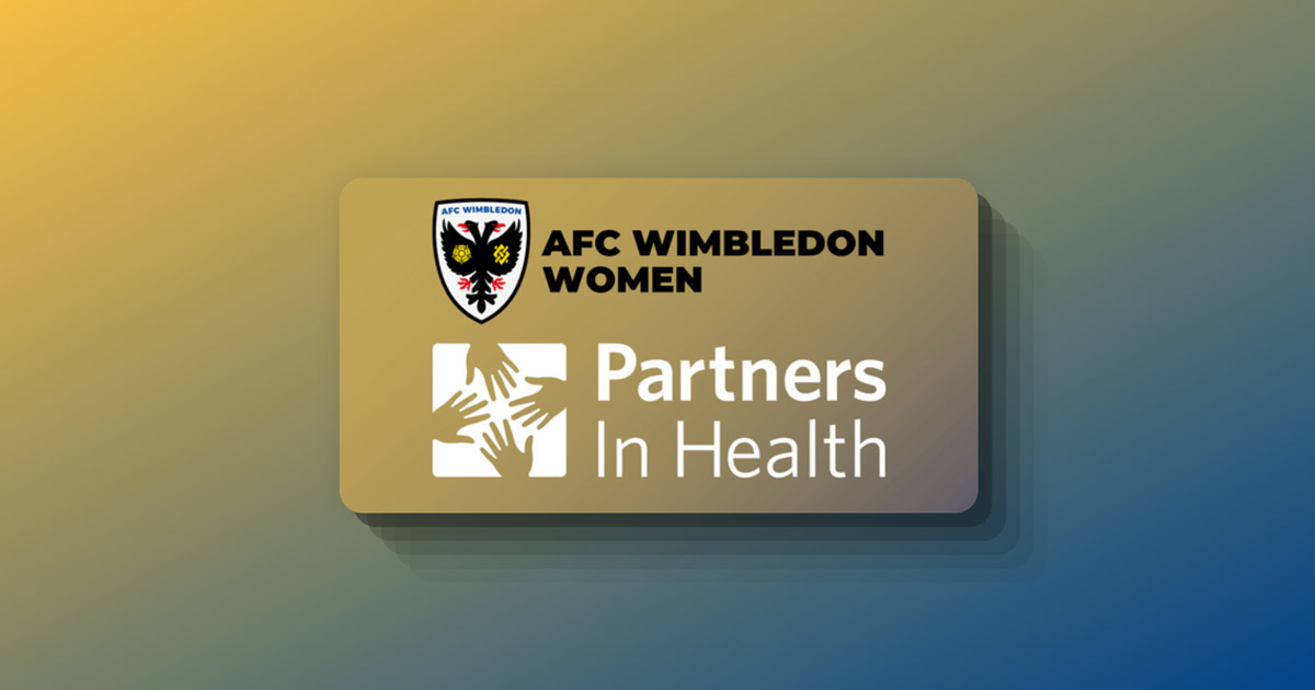 AFC Wimbledon Women and Partners In Health logos