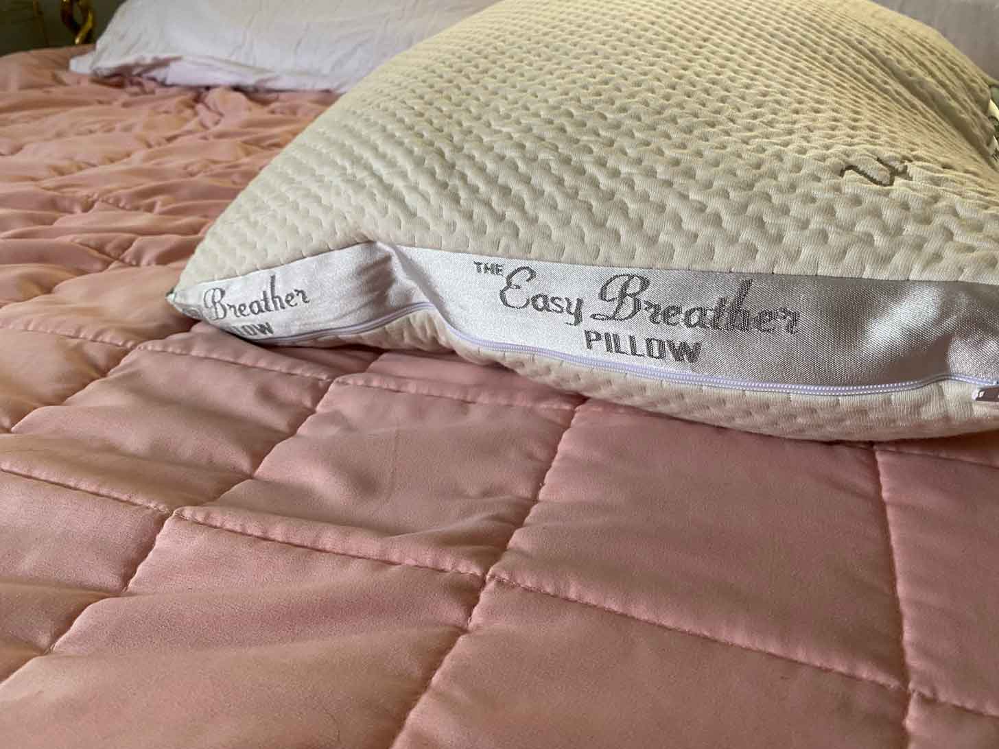 Pillow that says 'The Easy Breather Pillow'