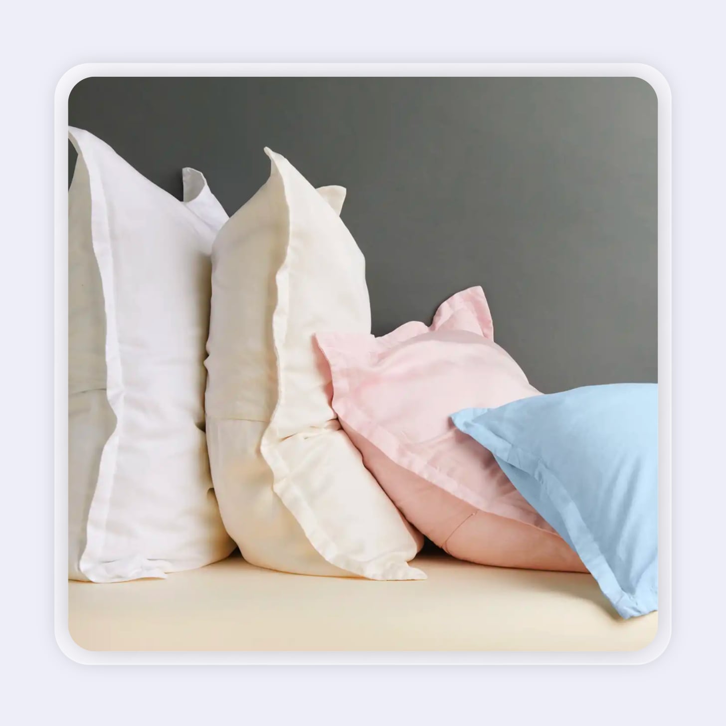 Several colorful pastel pillows
