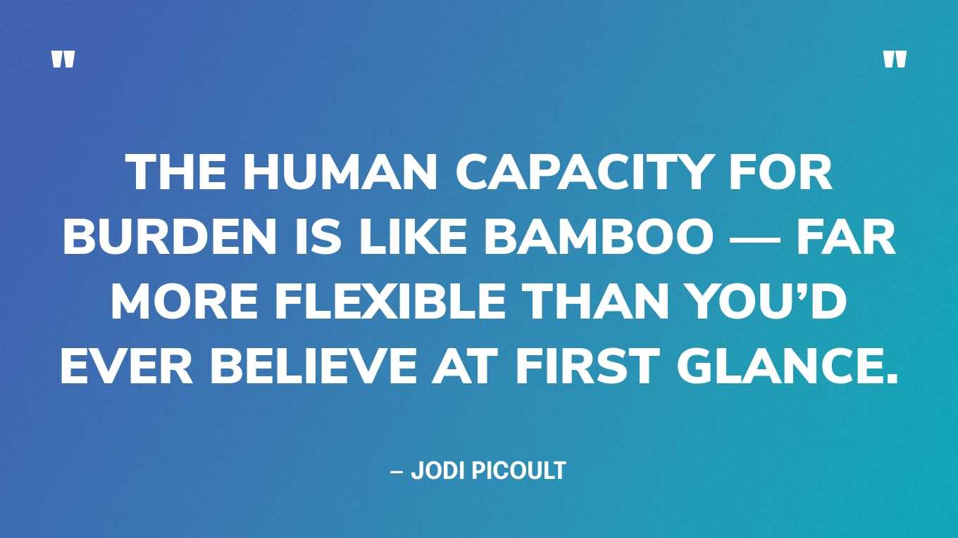 “The human capacity for burden is like bamboo — far more flexible than you’d ever believe at first glance.” — Jodi Picoult, My Sister’s Keeper‍