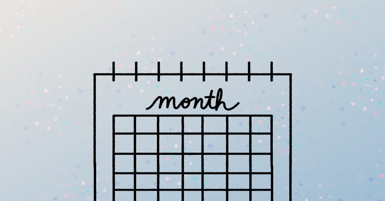 A calendar on a colorful background representing Health Awareness Months and Dates