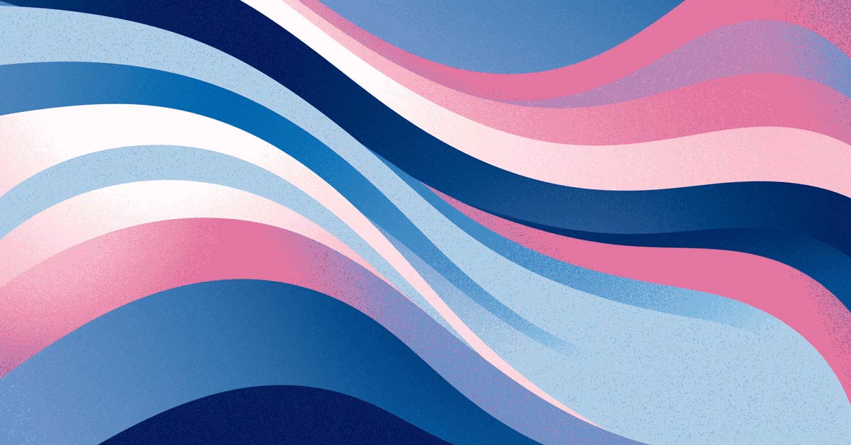 Abstract illustration of transgender pride flag