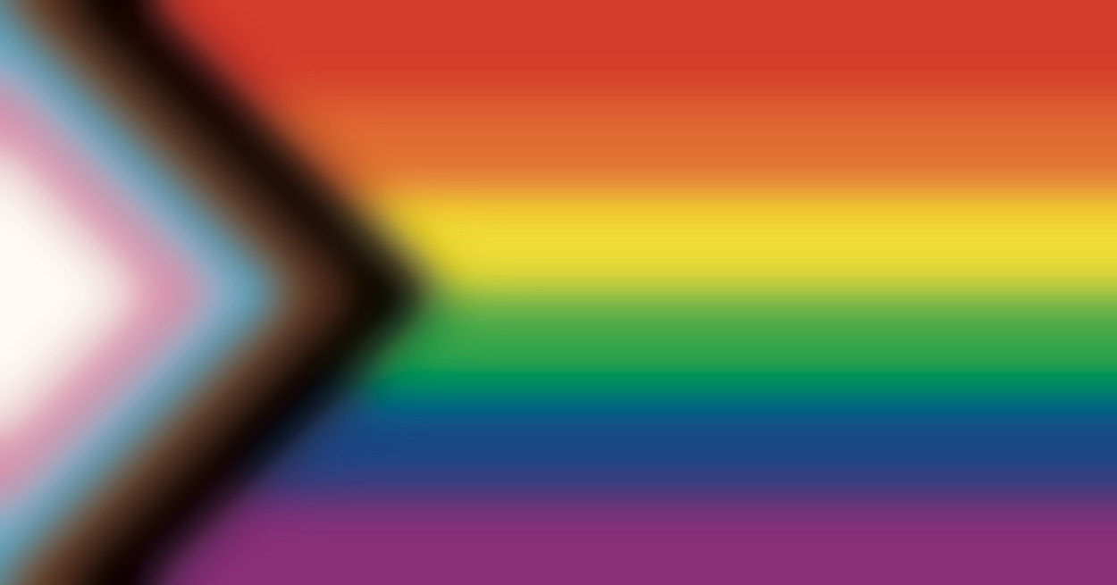 Blurry LGBTQIA+ pride flag