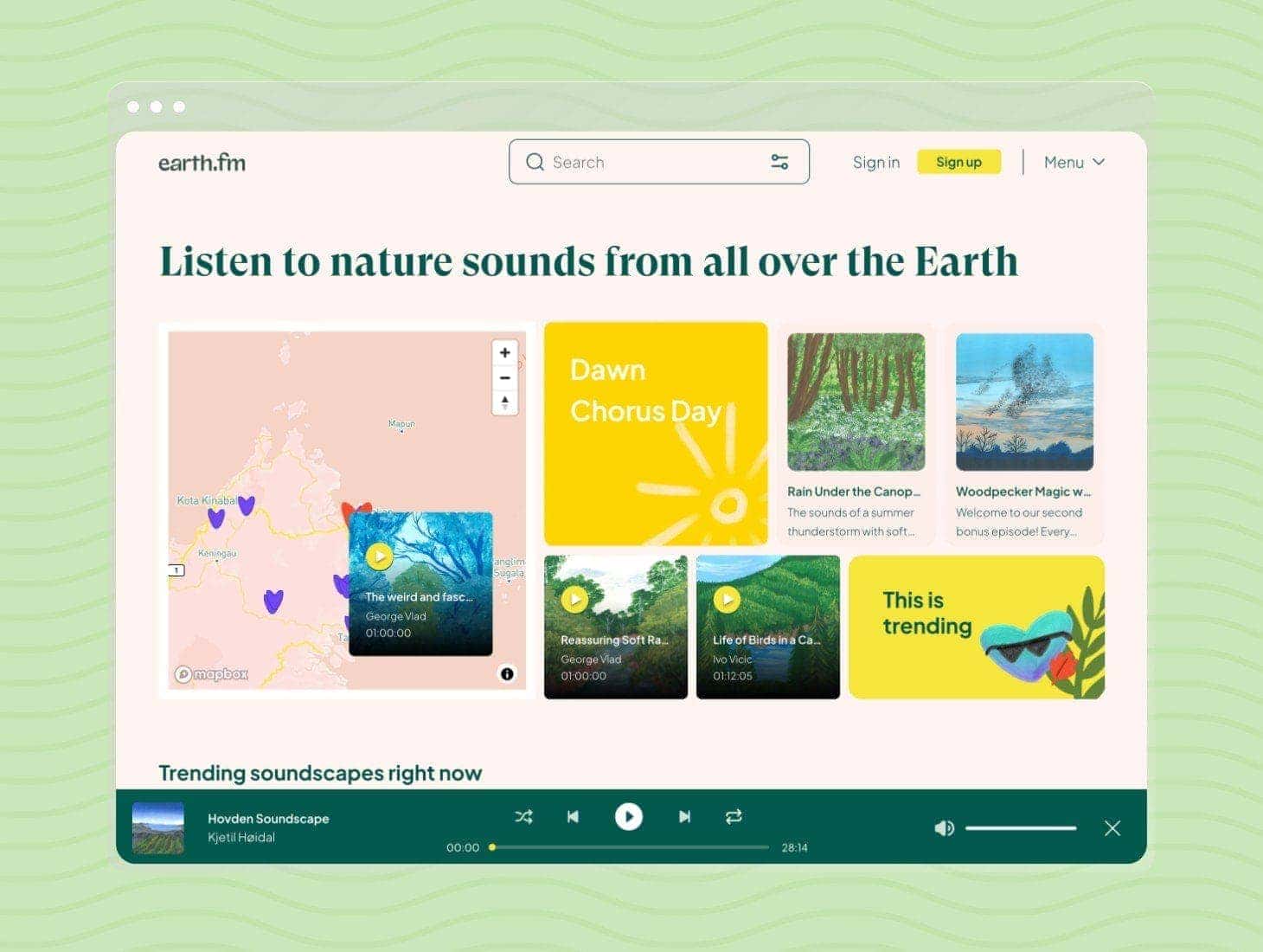 Earth.fm: Listen to nature sounds from all over the Earth