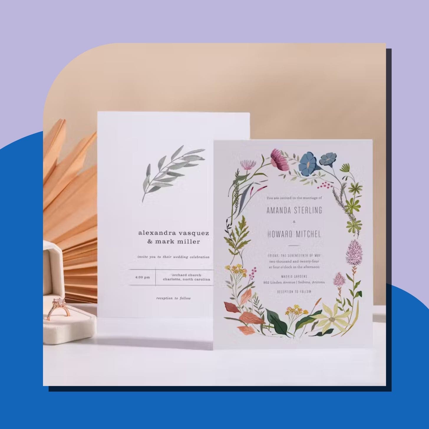 Paper Culture Wedding Invitations with flowers