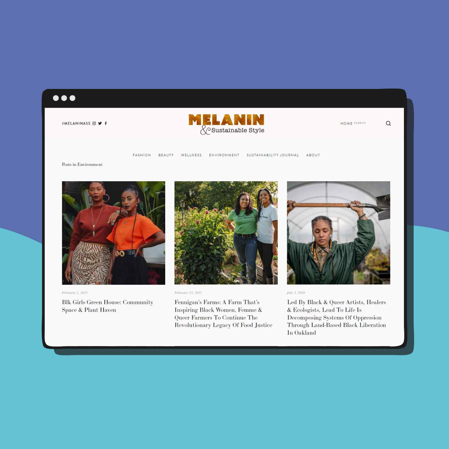 Homepage of Melanin Showcasing Their Featured Environment Articles