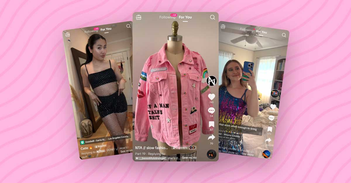 Three screenshots of TikToks showcasing outfits fans are wearing to the Eras Tour