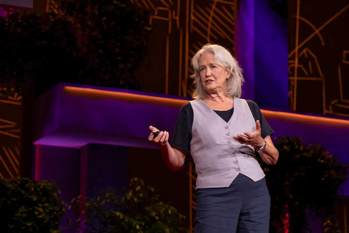 Isabella Kirkland speaks on stage at TED in Detroit