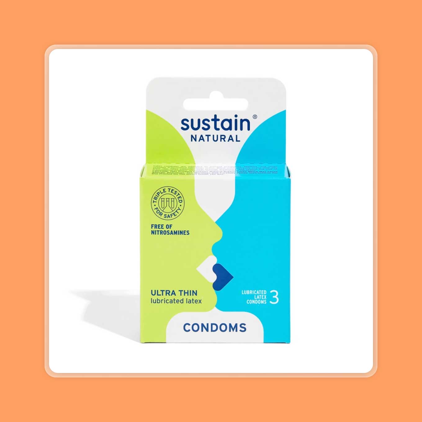 A box of Sustain Natural condoms