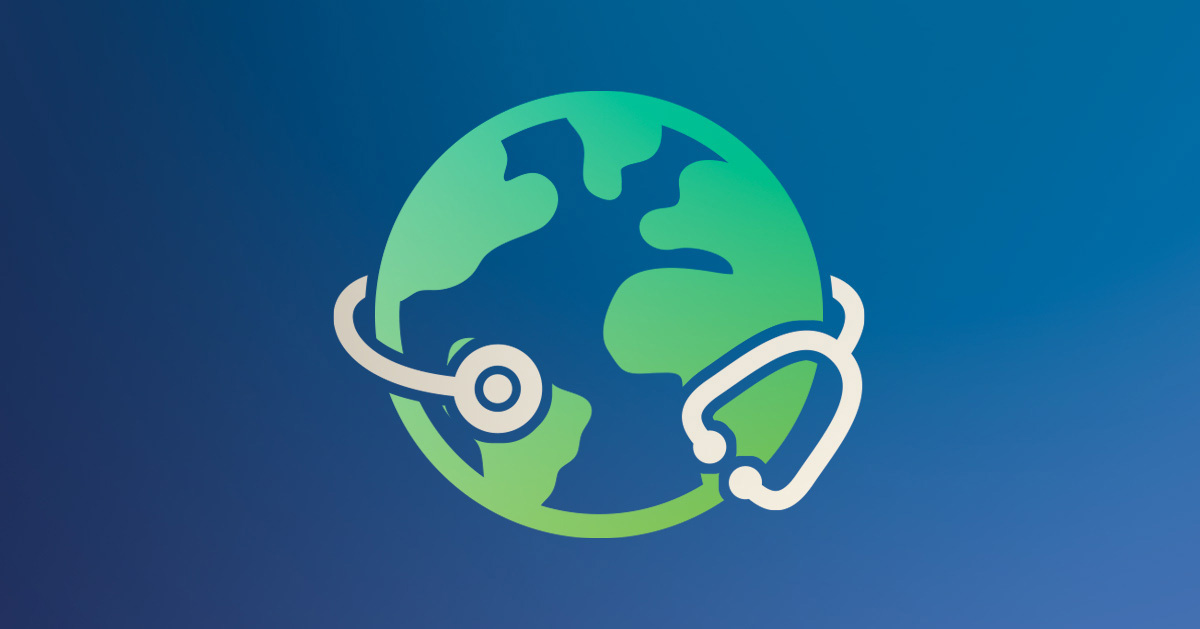 An illustration of Earth wearing a stethoscope