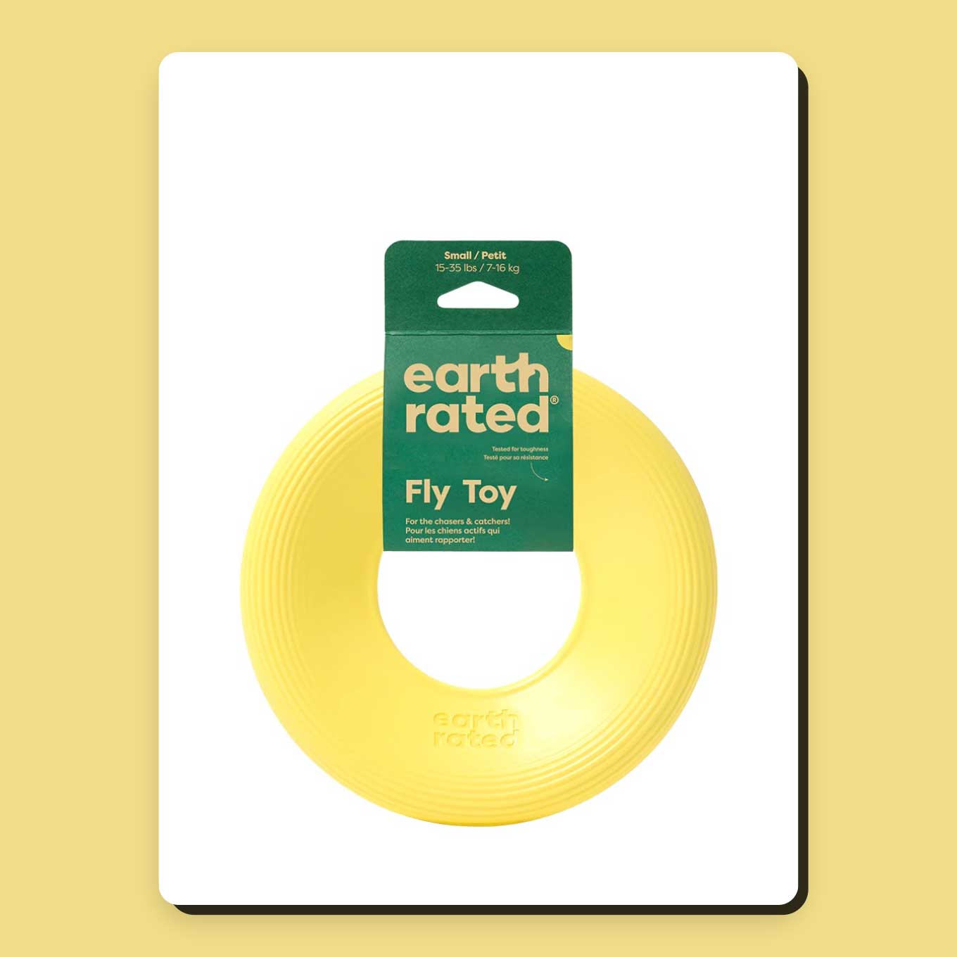 A yellow disc toy from Earth Rated