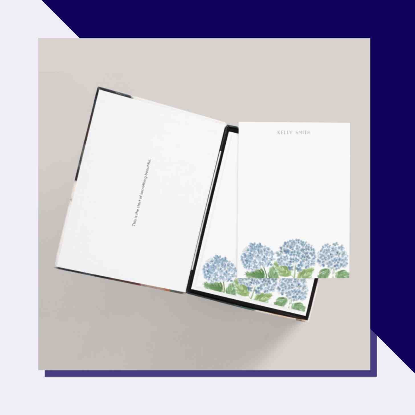 A Set of Personalized Stationery With a Flowery Design