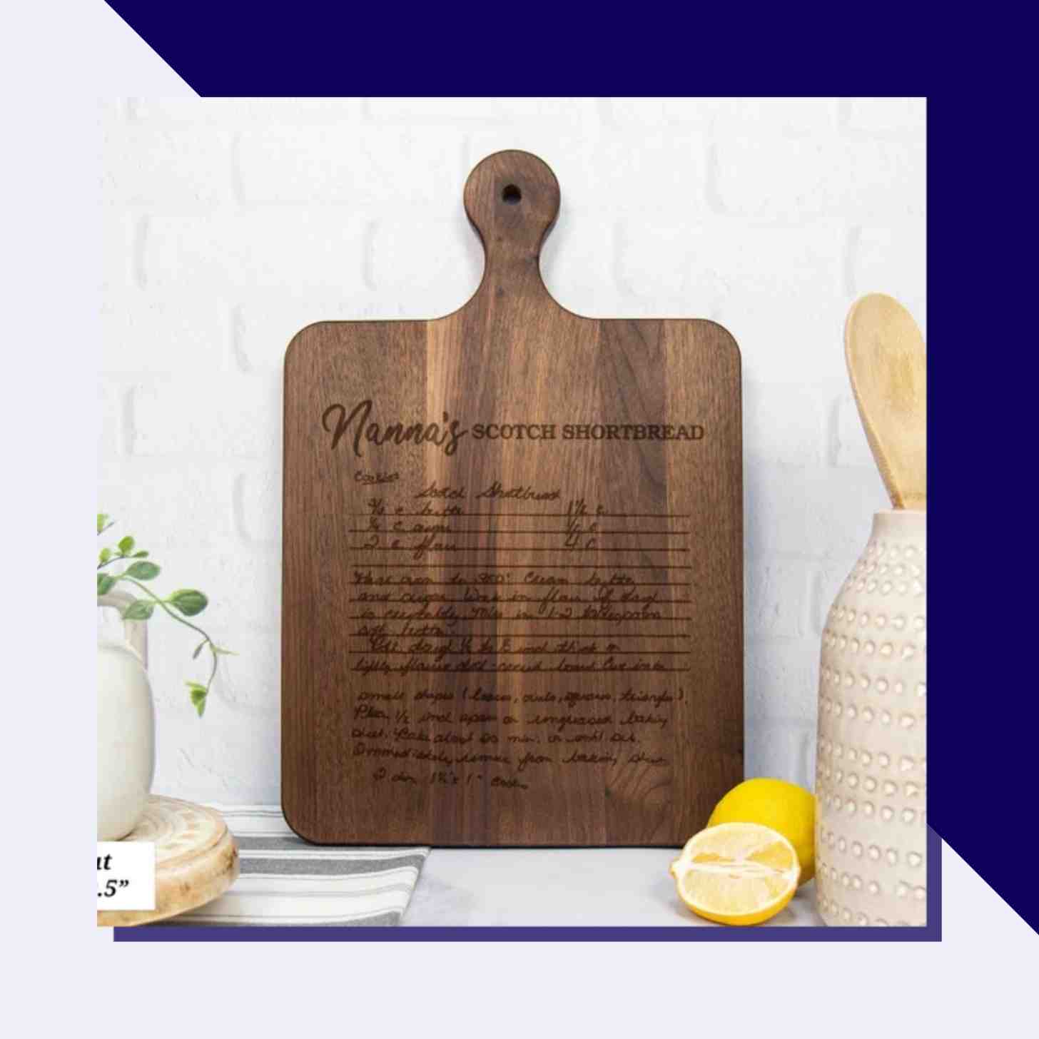 A Custom Wooden Cutting Board Inscribed With A Beloved Recipe