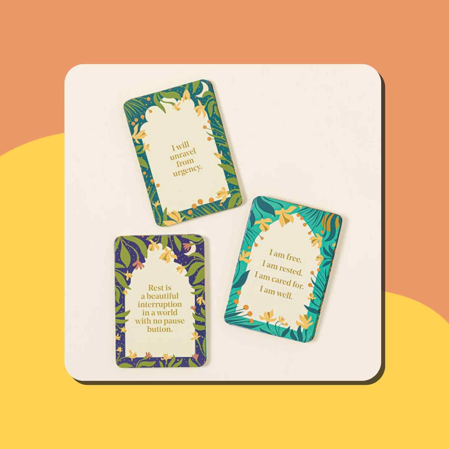 Three Affirmation Cards With Positive Messages Written 