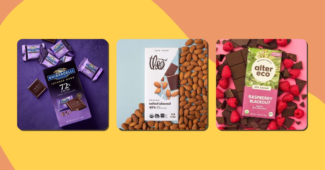 3 Of The Best Vegan Chocolate Bars: Ghirardelli, Theo, Alter Eco.